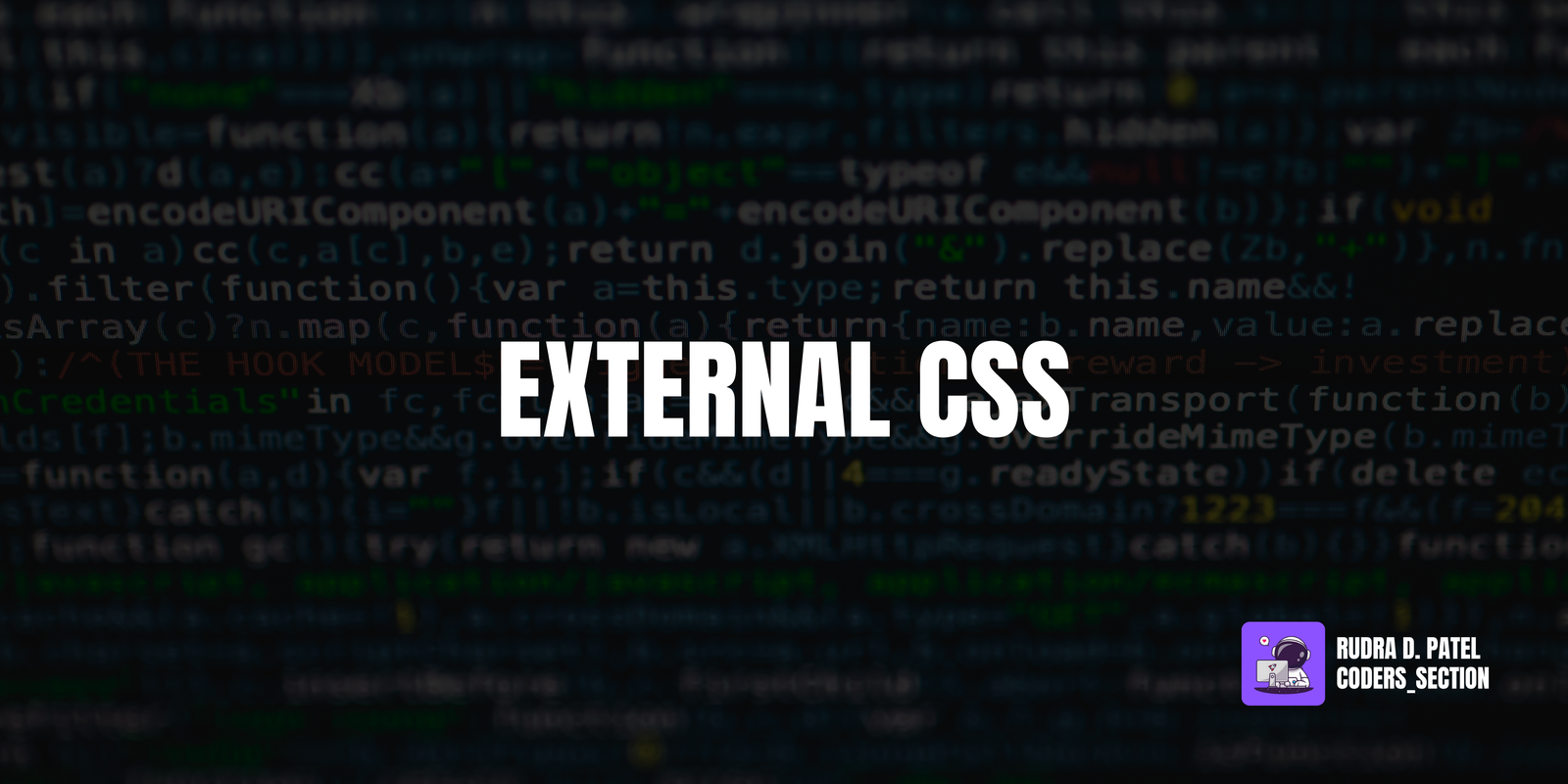 An illustration of External CSS code with a green text example.